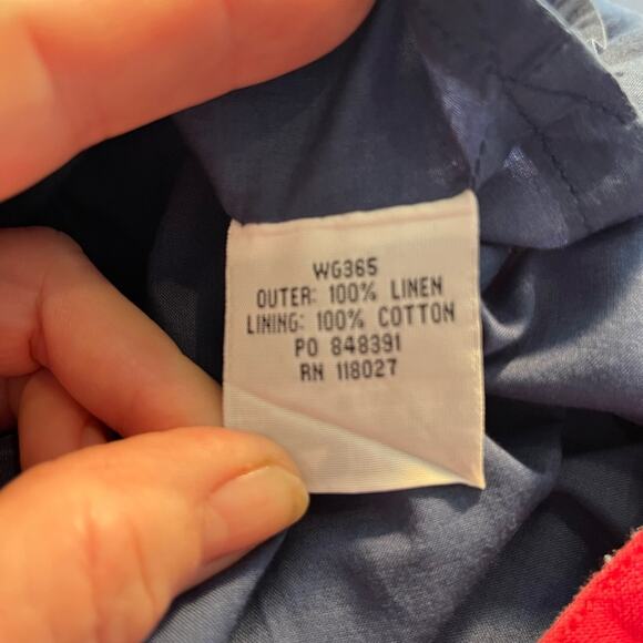 Boden Blue Linen Skirt with Pink and White Stripes on Hemline Size US 10R UK 14R - Picture 8 of 8